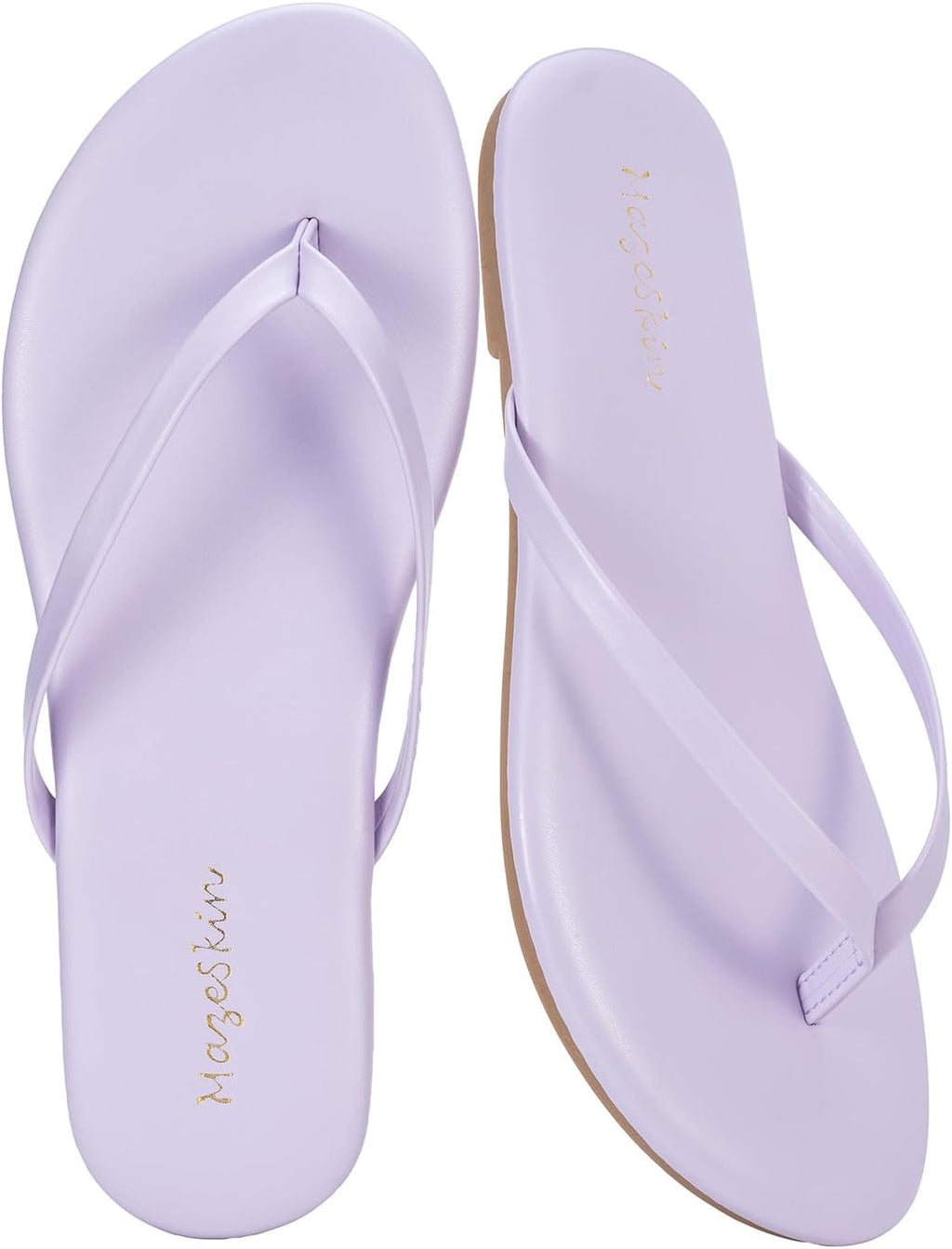 mazeskin Womens Memory Foam Flip Flops Flat Thong Sandals