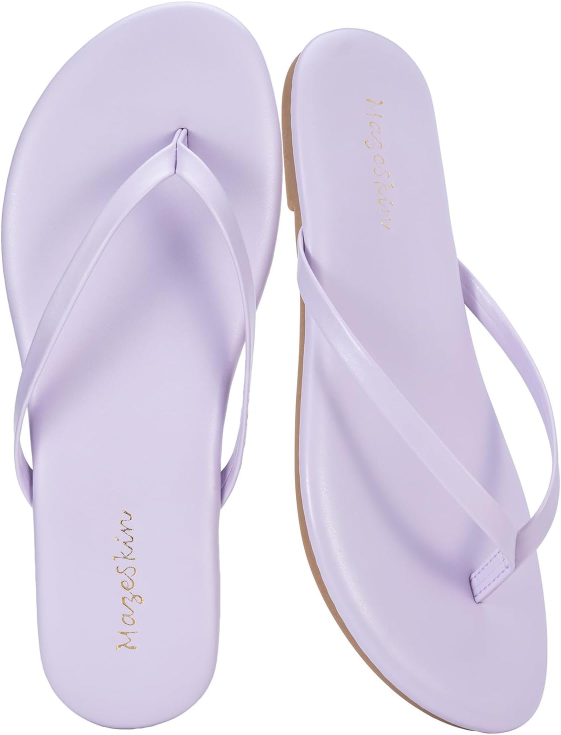 mazeskin Womens Memory Foam Flip Flops Flat Thong Sandals