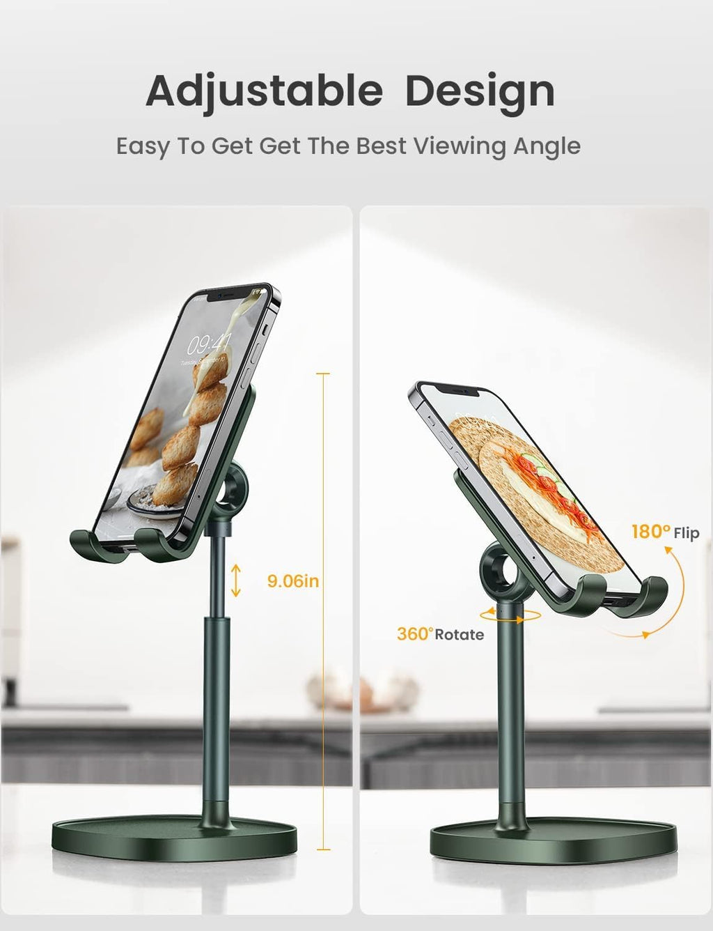 LISEN Cell Phone Stand Phone Holder for Desk, Office Decor Gadgets for Men