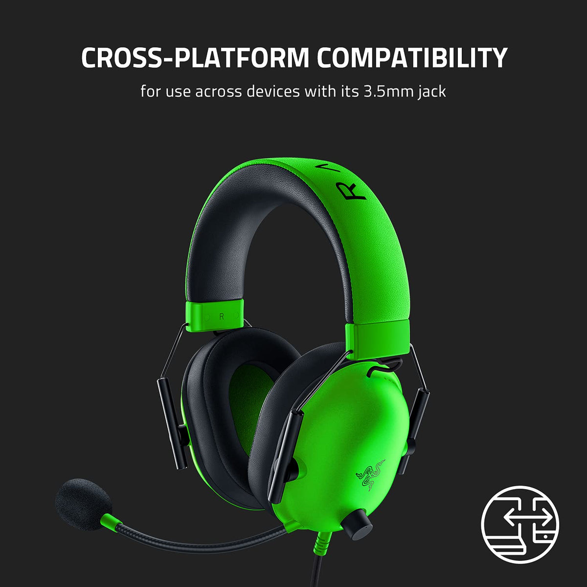 Razer BlackShark V2 X Xbox Gaming Headset, 3.5mm Audio Jack, Black