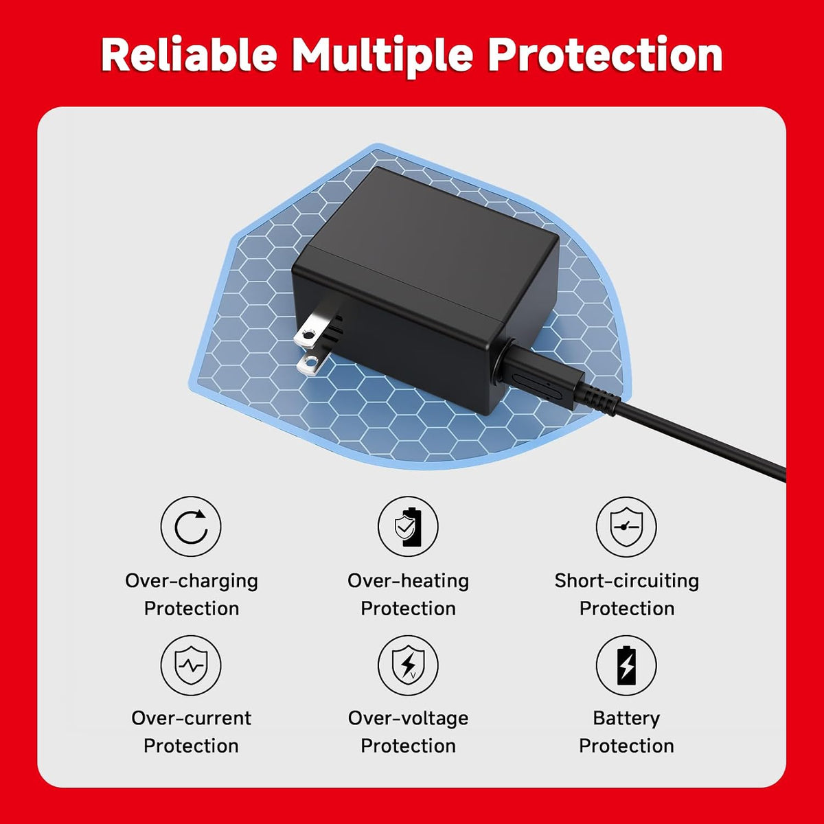 Charger for Nintendo Switch, 45W AC Adapter Fast Charging with 5ft Detachable USB C Cable, Compatible with Switch/OLED/Lite, Steam Deck, Support TV Mode, Original Quality
