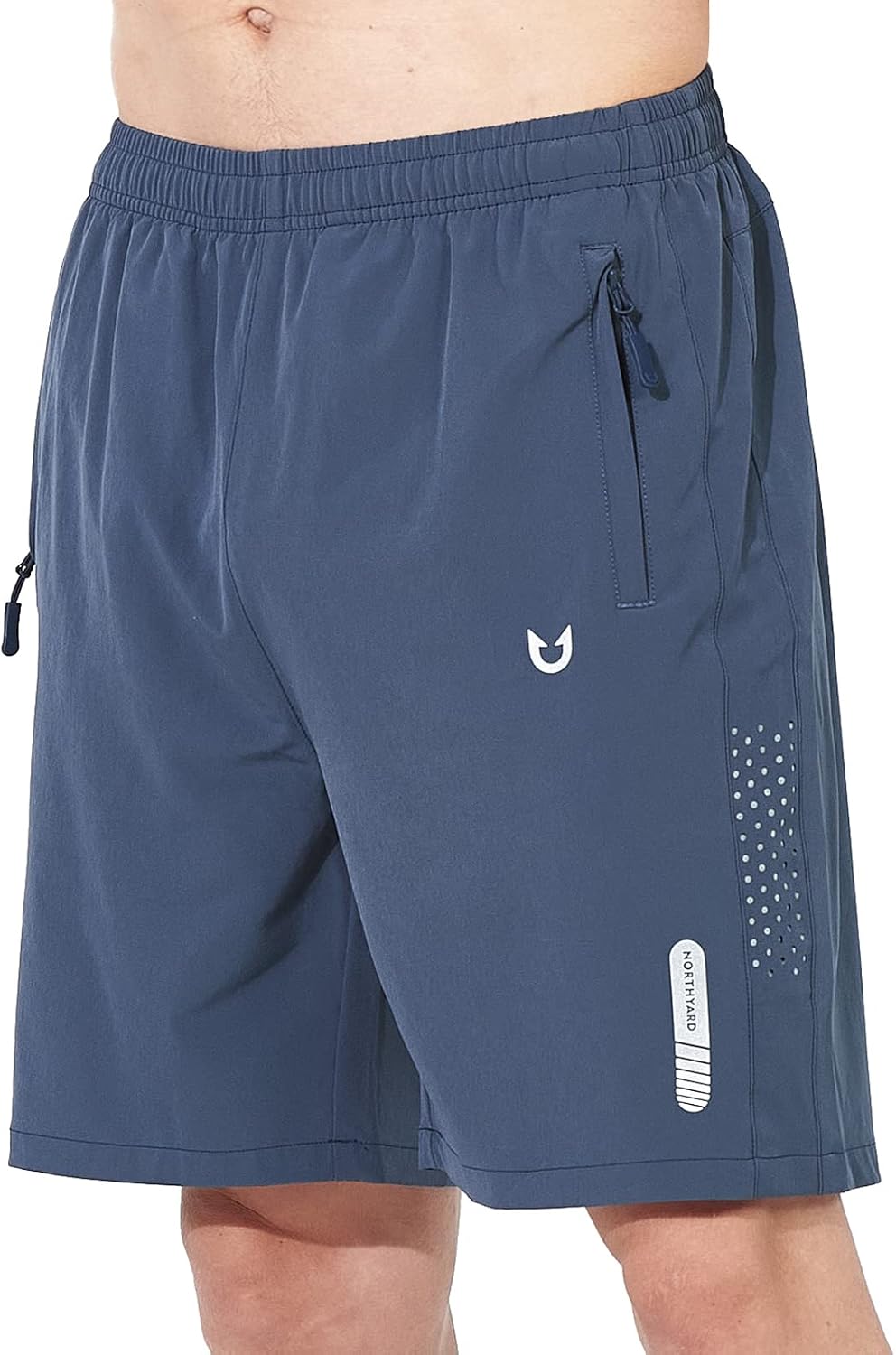 NORTHYARD Men's Athletic Running Shorts Gym Workout 7"/9"/5" Zipper Pockets
