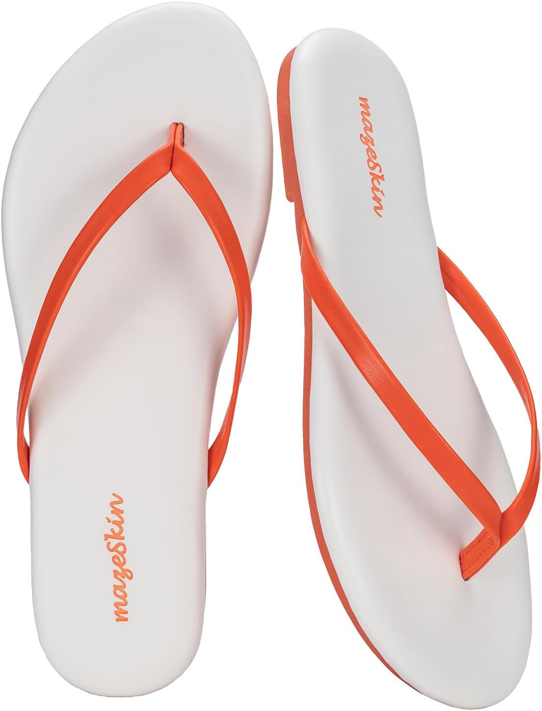 mazeskin Womens Memory Foam Flip Flops Flat Thong Sandals