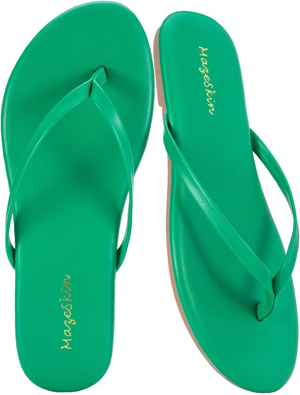 mazeskin Womens Memory Foam Flip Flops Flat Thong Sandals