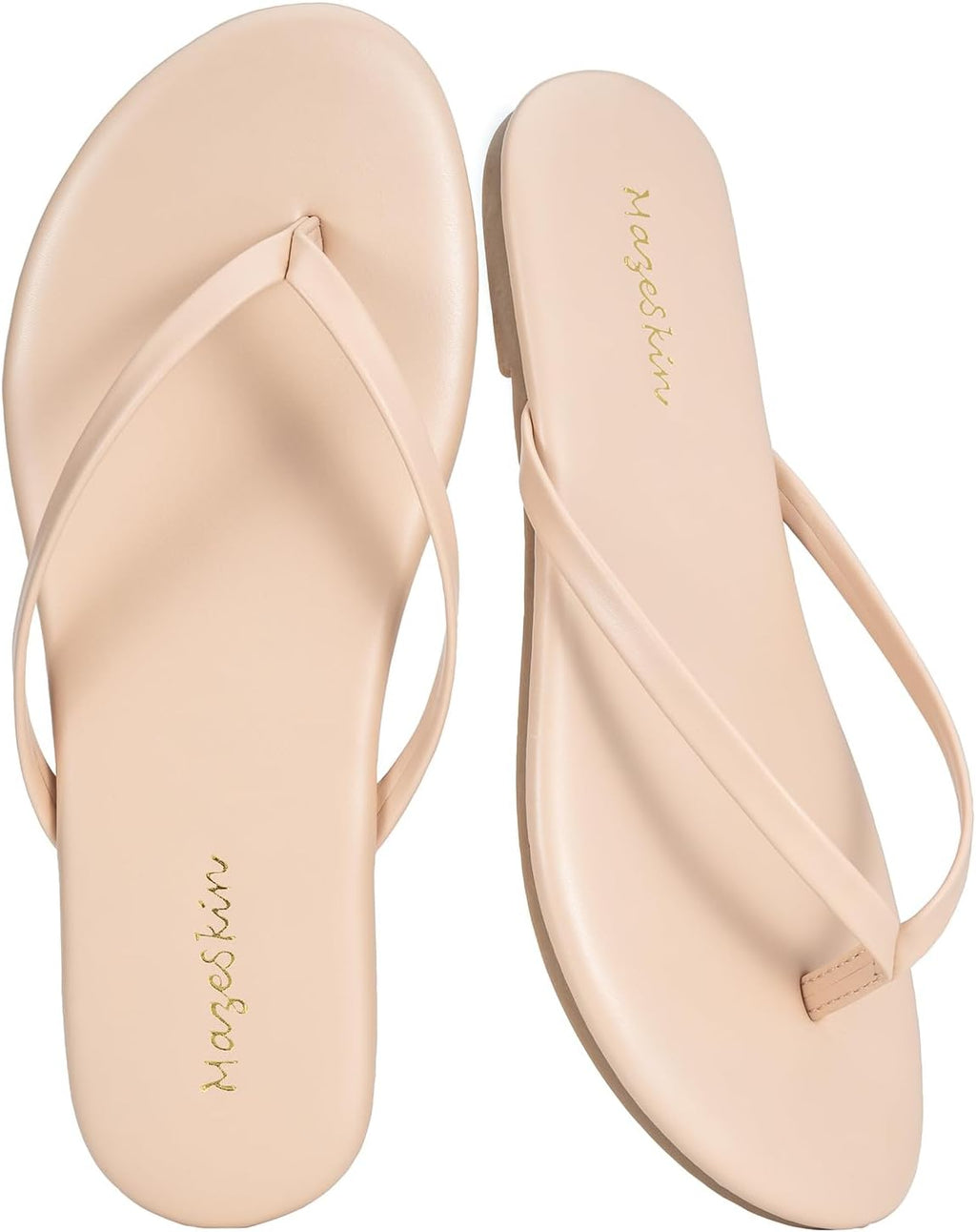 mazeskin Womens Memory Foam Flip Flops Flat Thong Sandals