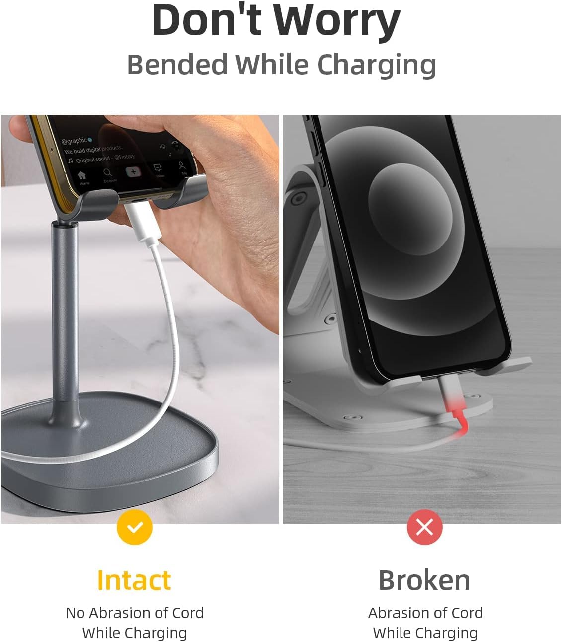 LISEN Cell Phone Stand Phone Holder for Desk, Office Decor Gadgets for Men
