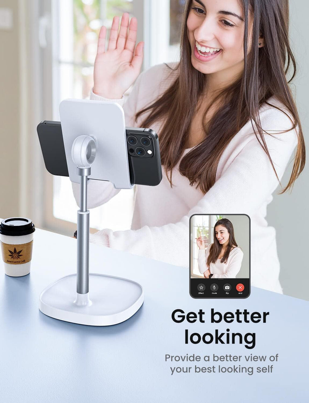 LISEN Cell Phone Stand Phone Holder for Desk, Office Decor Gadgets for Men
