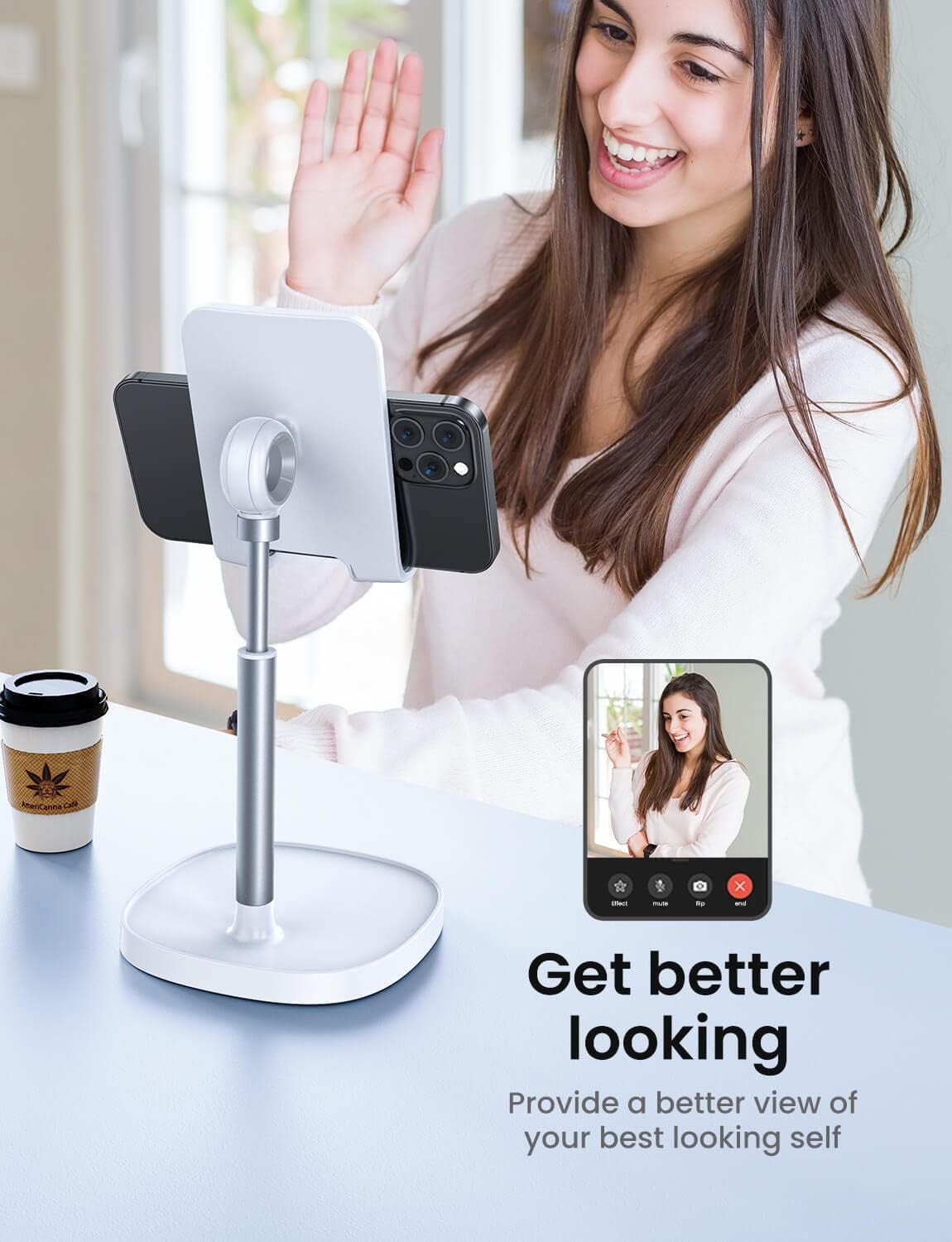 LISEN Cell Phone Stand Phone Holder for Desk, Office Decor Gadgets for Men