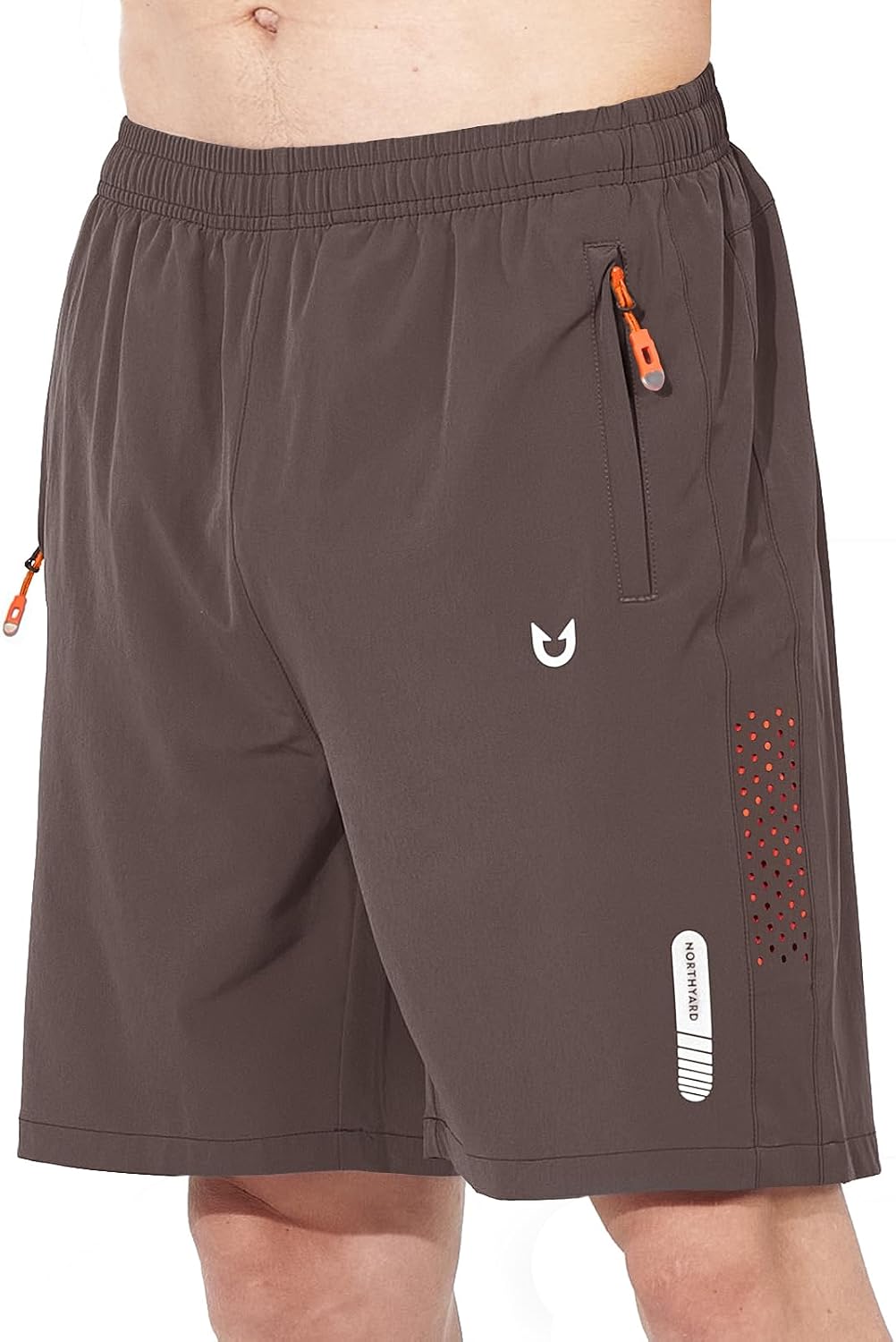 NORTHYARD Men's Athletic Running Shorts Gym Workout 7"/9"/5" Zipper Pockets