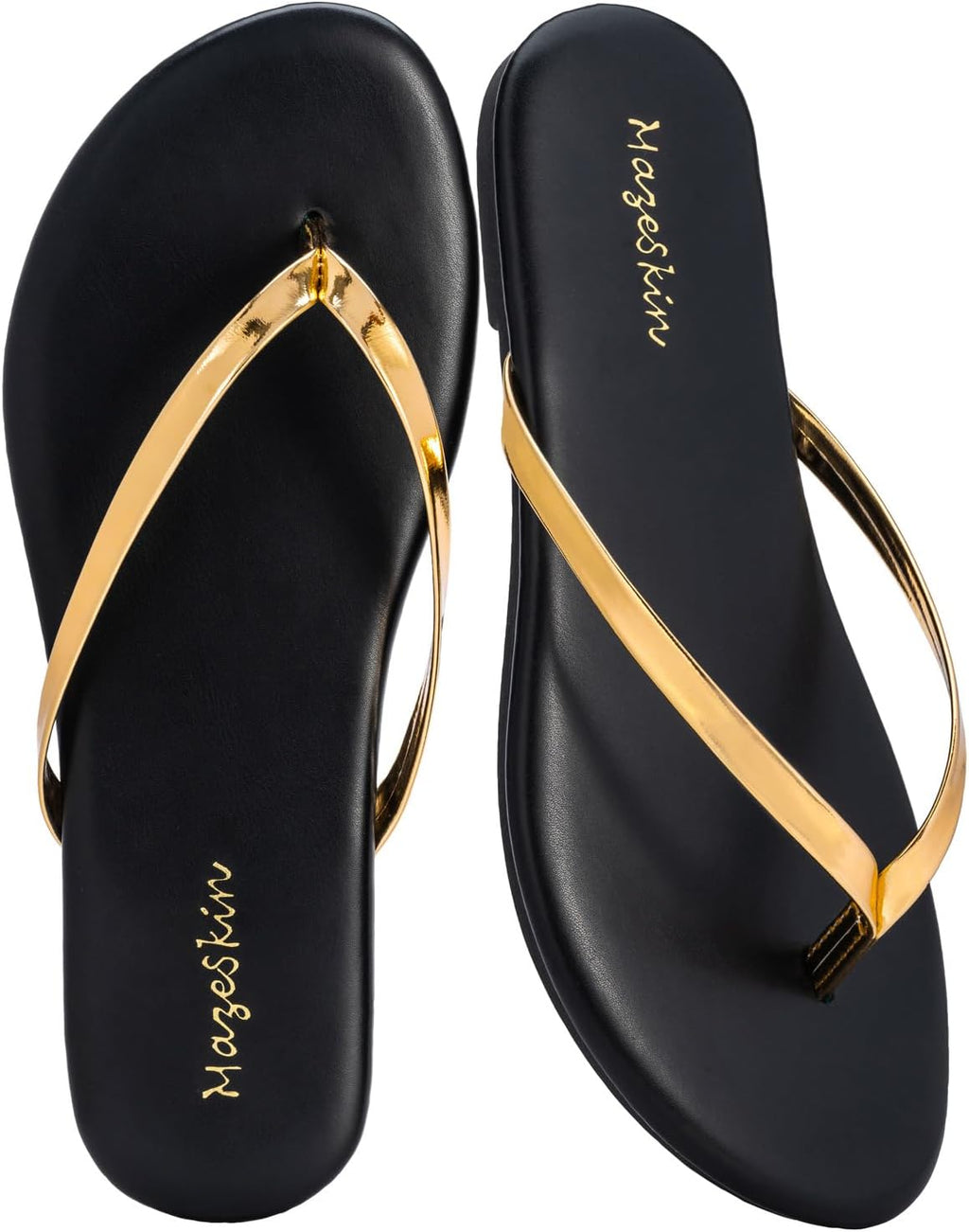 mazeskin Womens Memory Foam Flip Flops Flat Thong Sandals