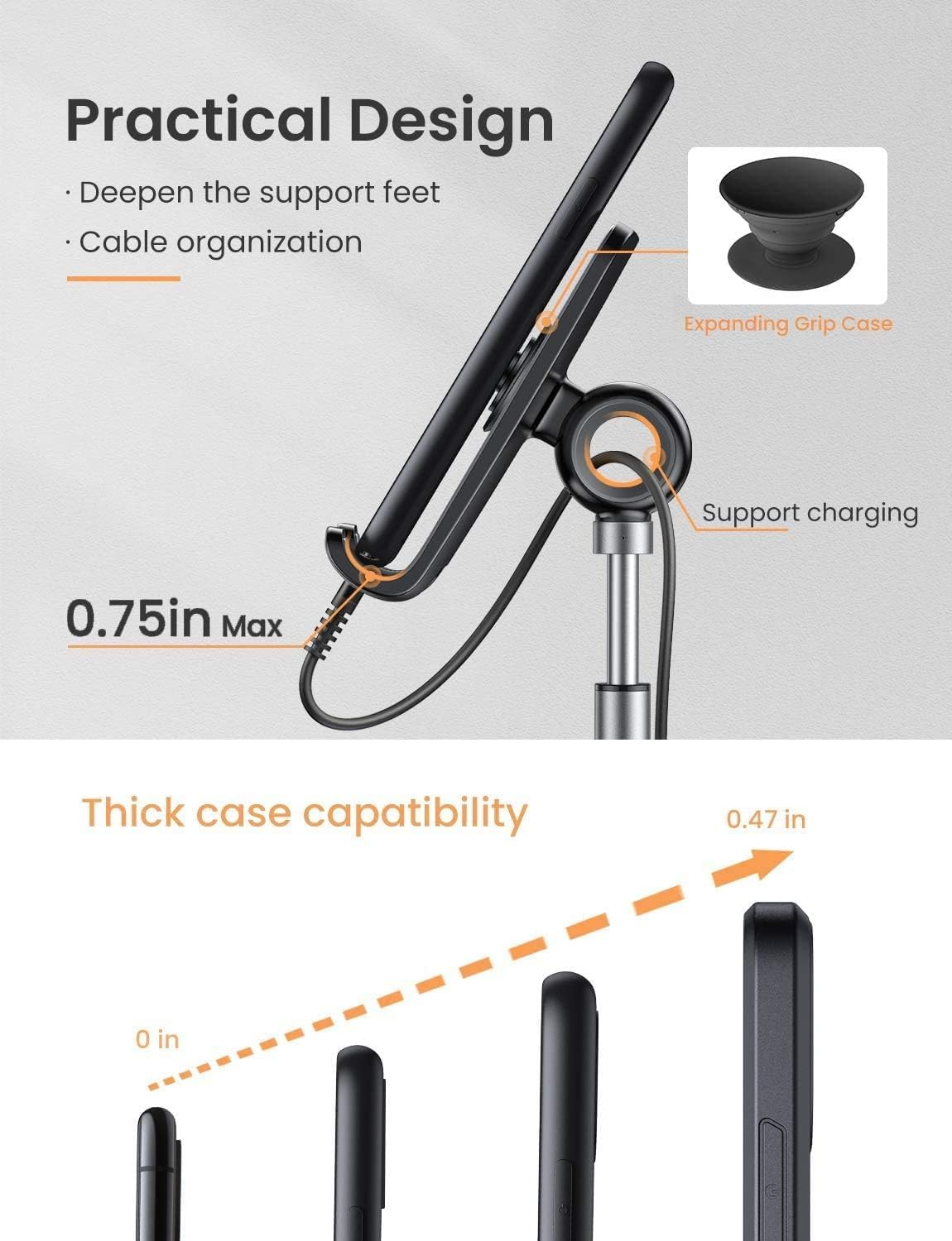 LISEN Cell Phone Stand Phone Holder for Desk, Office Decor Gadgets for Men