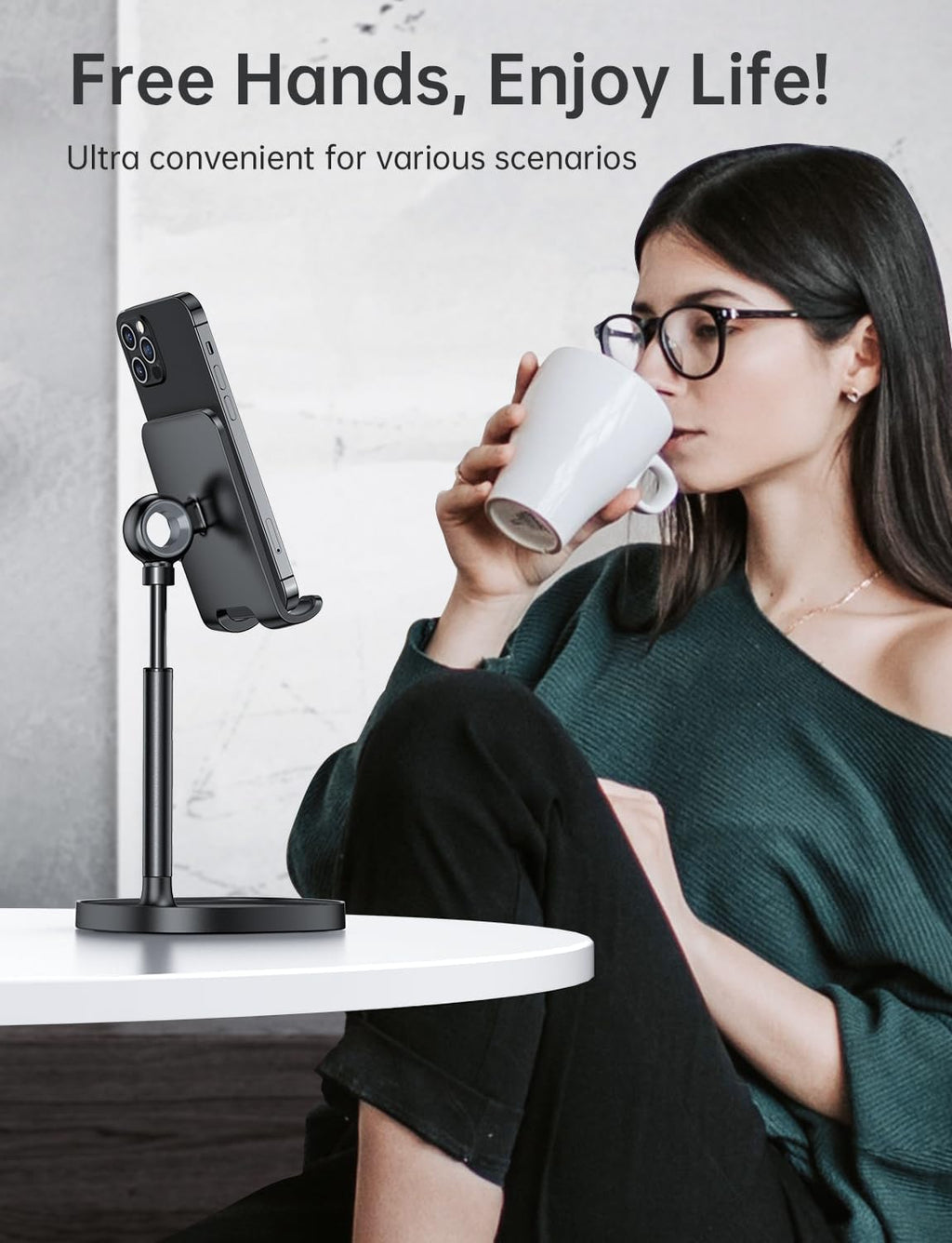 LISEN Cell Phone Stand Phone Holder for Desk, Office Decor Gadgets for Men