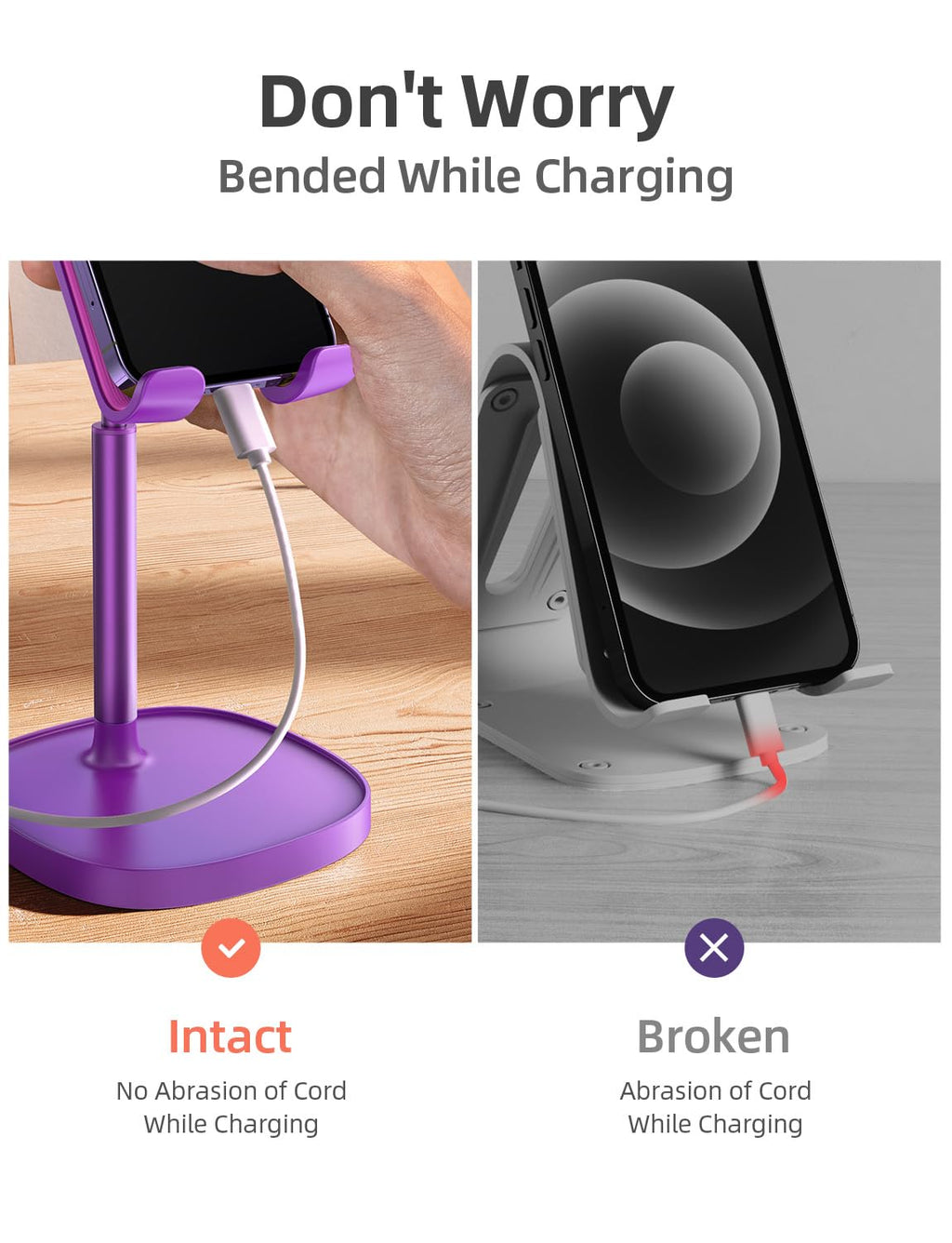 LISEN Cell Phone Stand Phone Holder for Desk, Office Decor Gadgets for Men