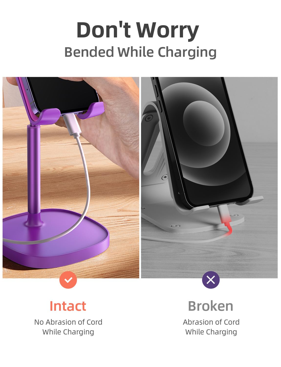 LISEN Cell Phone Stand Phone Holder for Desk, Office Decor Gadgets for Men