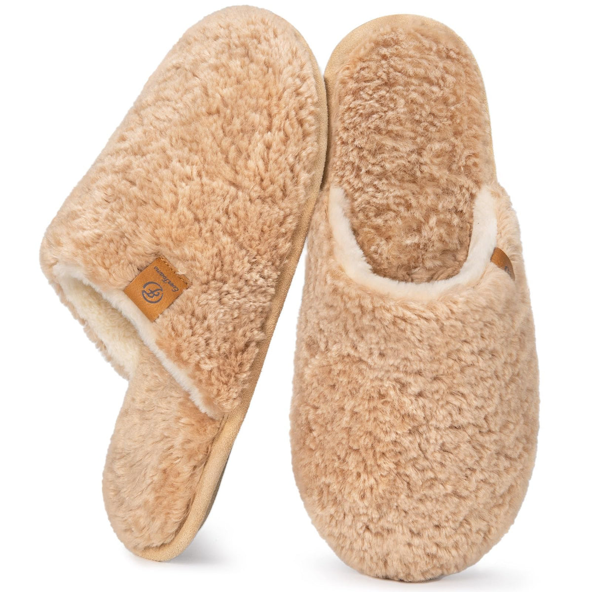 EverFoams Women's Fuzzy Slippers Warm Cozy Memory Foam Indoor House Shoes