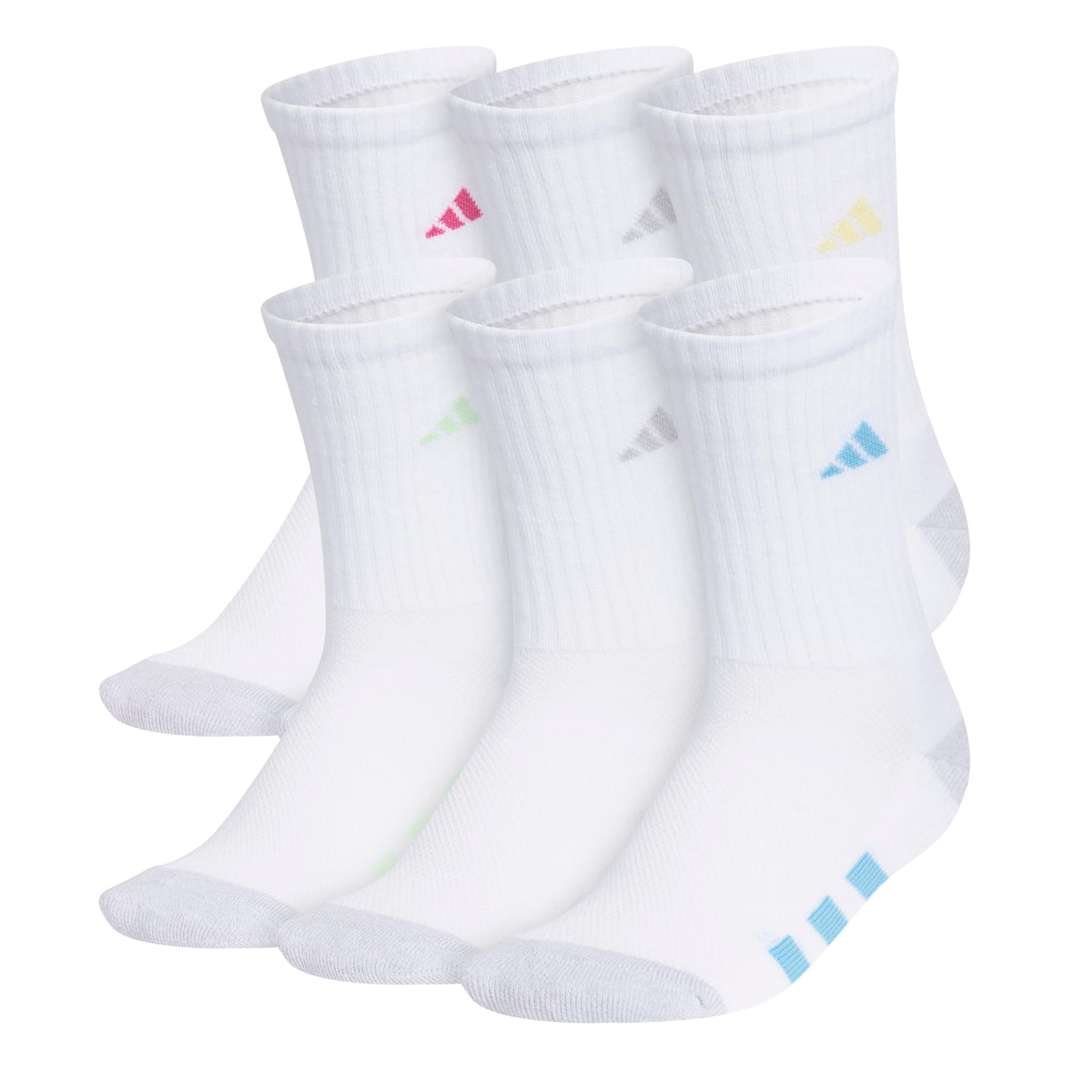 adidas Kids Athletic Cushioned Crew Socks 6 Pairs