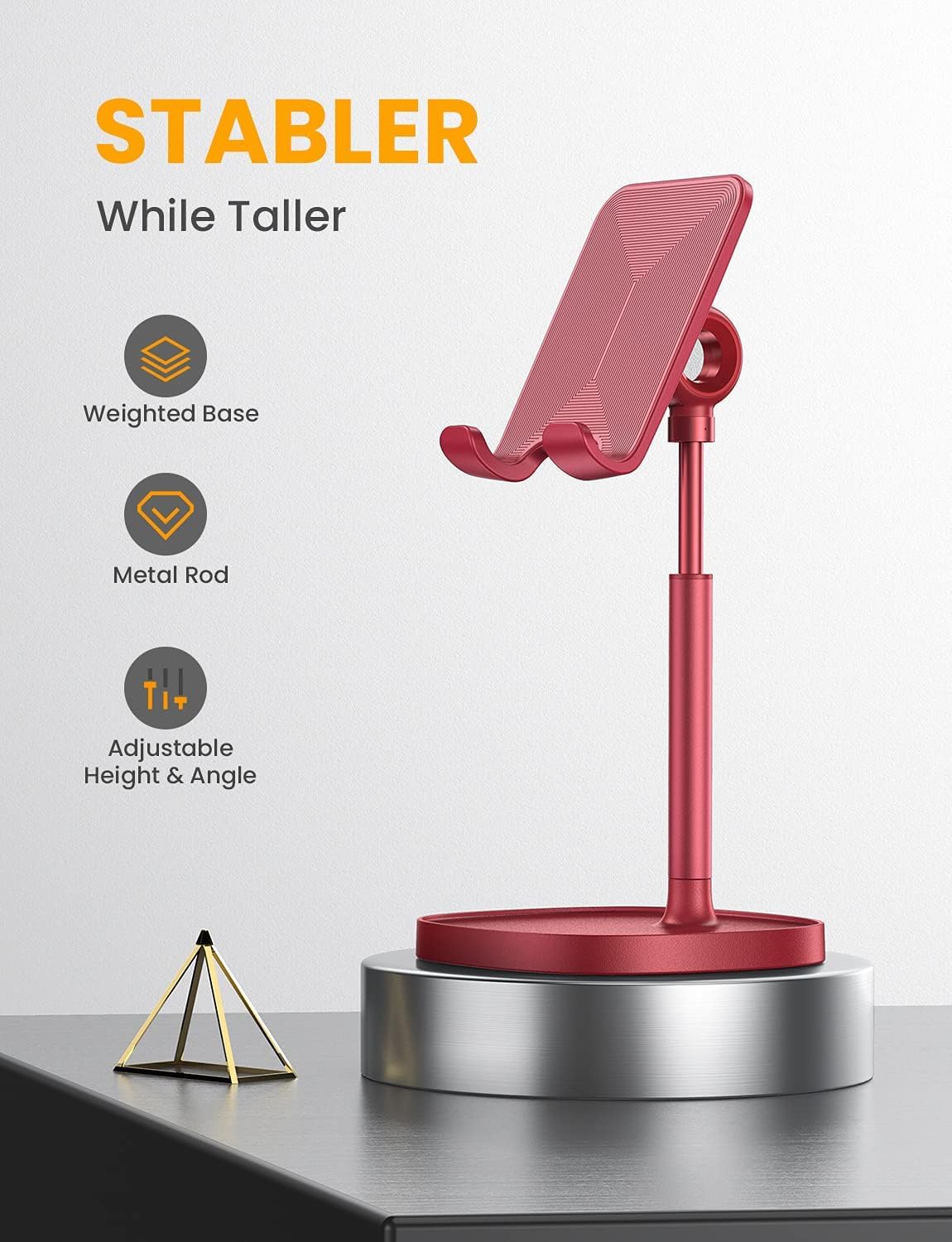 LISEN Cell Phone Stand Phone Holder for Desk, Office Decor Gadgets for Men