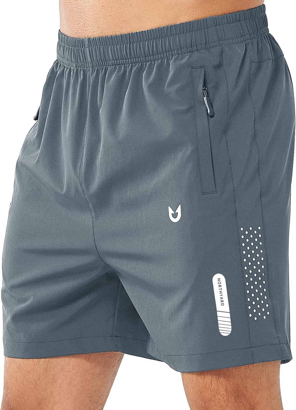 NORTHYARD Men's Athletic Running Shorts Gym Workout 7"/9"/5" Zipper Pockets