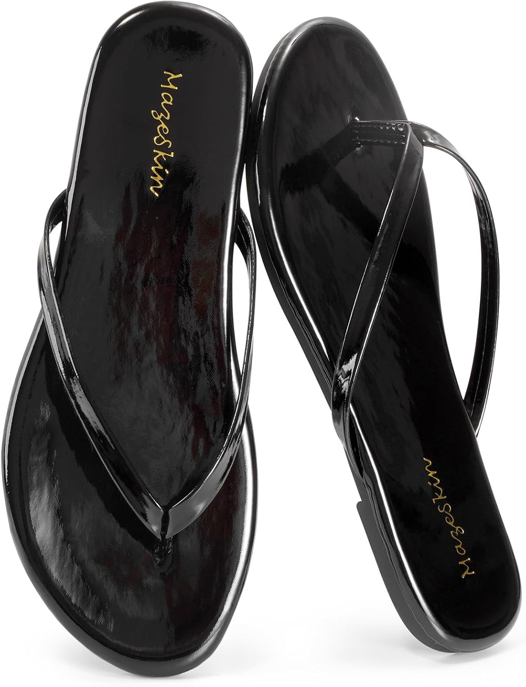 mazeskin Womens Memory Foam Flip Flops Flat Thong Sandals