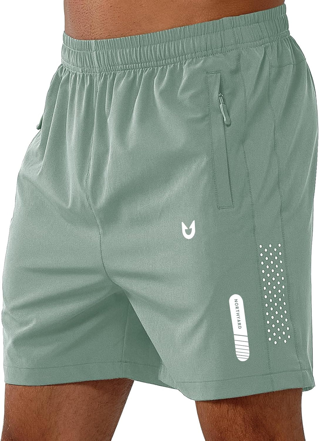 NORTHYARD Men's Athletic Running Shorts Gym Workout 7"/9"/5" Zipper Pockets