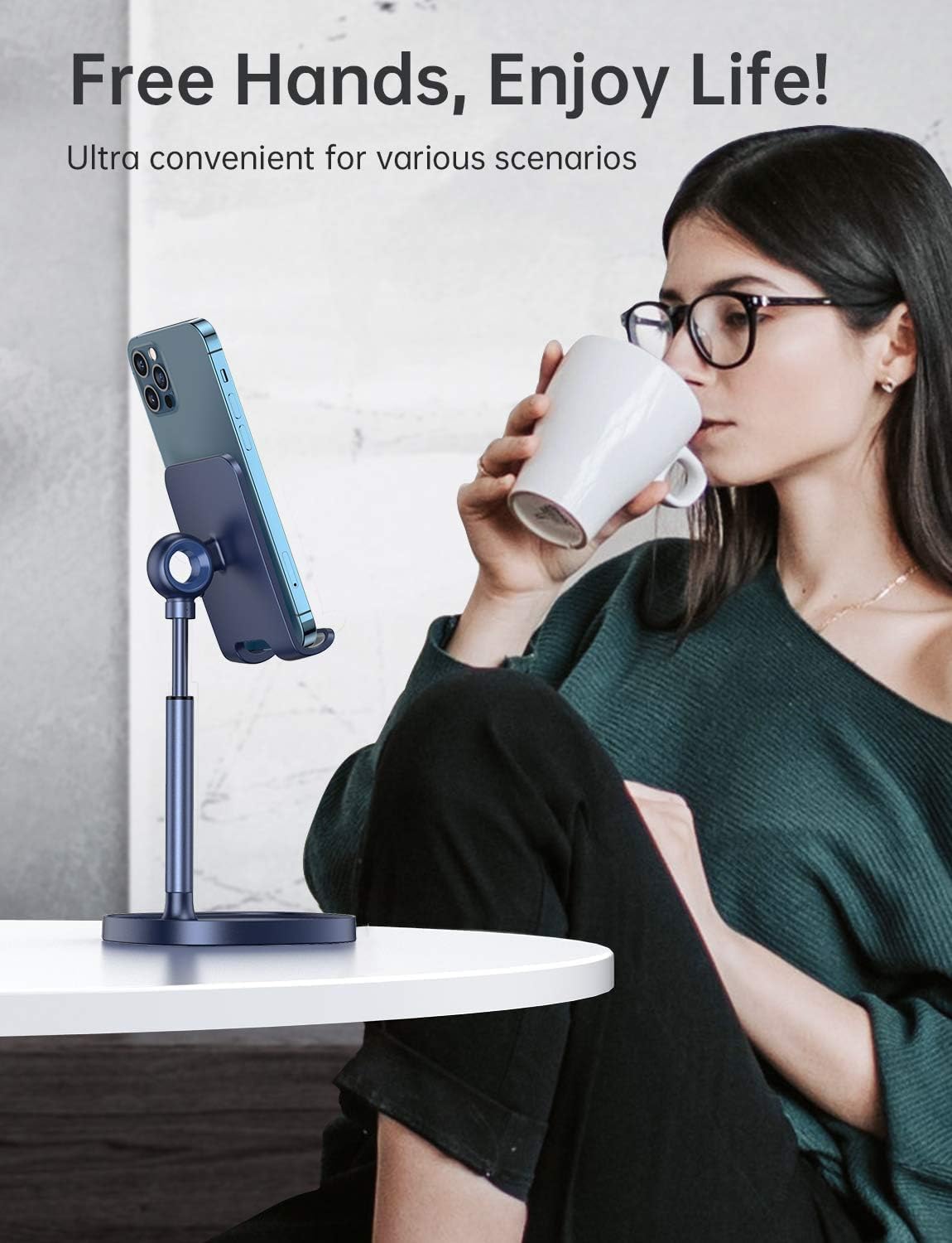 LISEN Cell Phone Stand Phone Holder for Desk, Office Decor Gadgets for Men