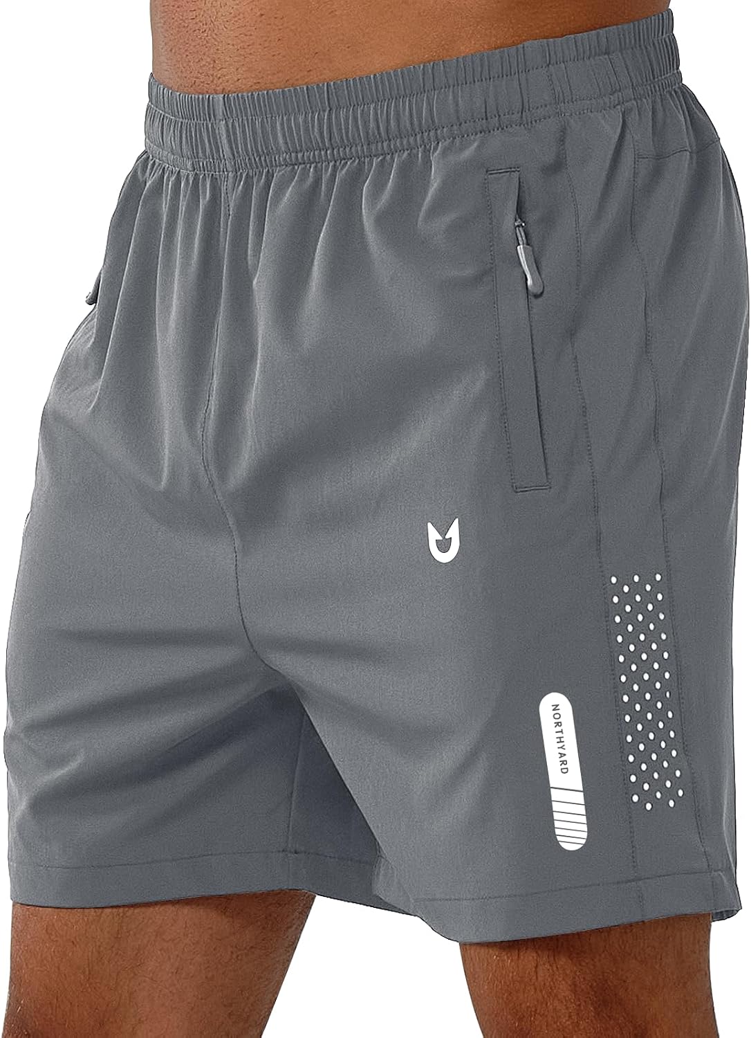 NORTHYARD Men's Athletic Running Shorts Gym Workout 7"/9"/5" Zipper Pockets