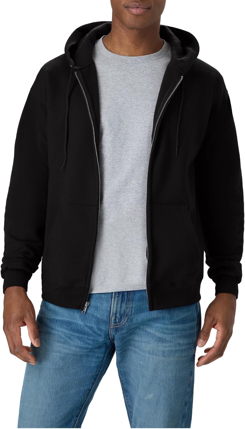 Hanes Men's Zip-up Hoodie, Ecosmart Fleece Full-zip Hoodie for Men, Hooded Sweatshirt