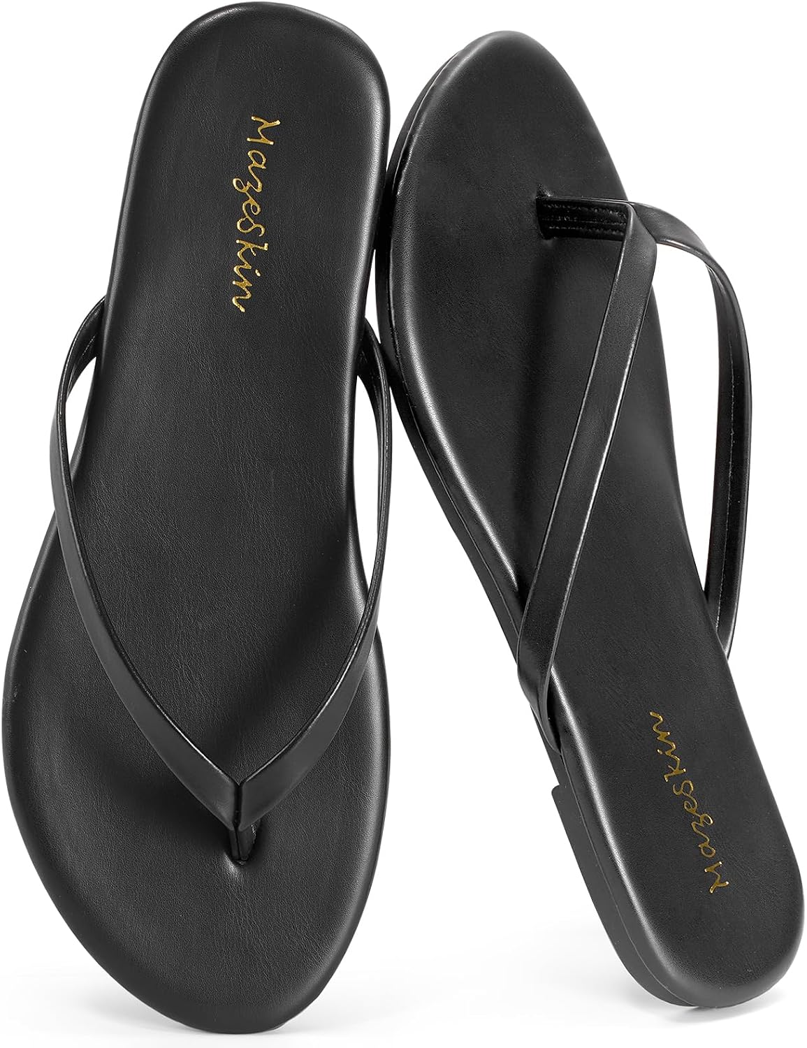 mazeskin Womens Memory Foam Flip Flops Flat Thong Sandals