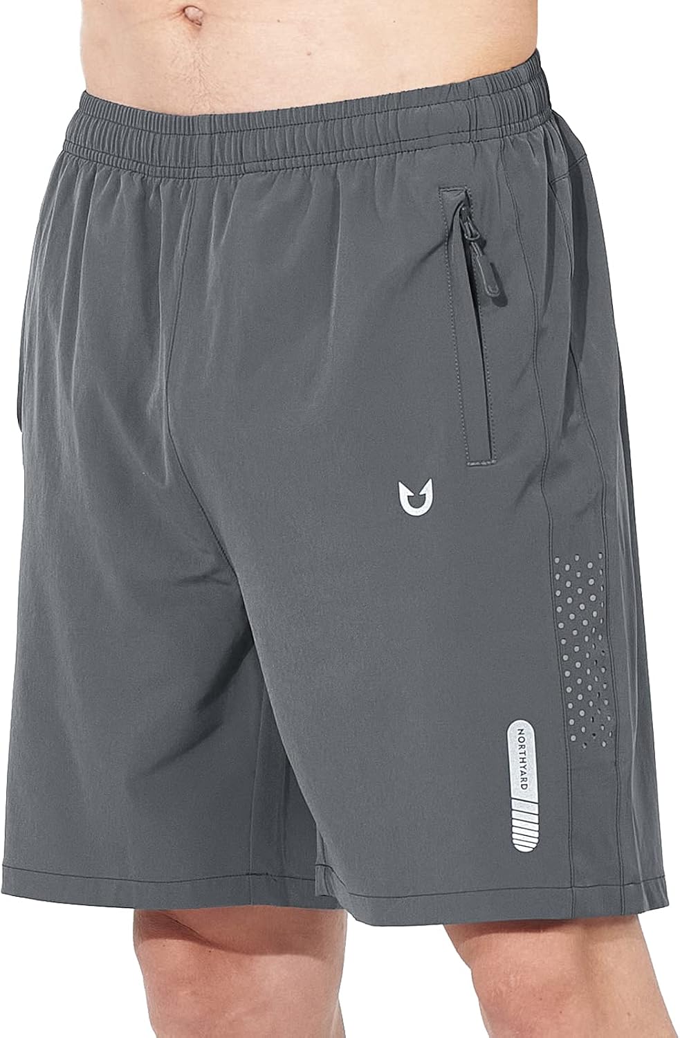 NORTHYARD Men's Athletic Running Shorts Gym Workout 7"/9"/5" Zipper Pockets