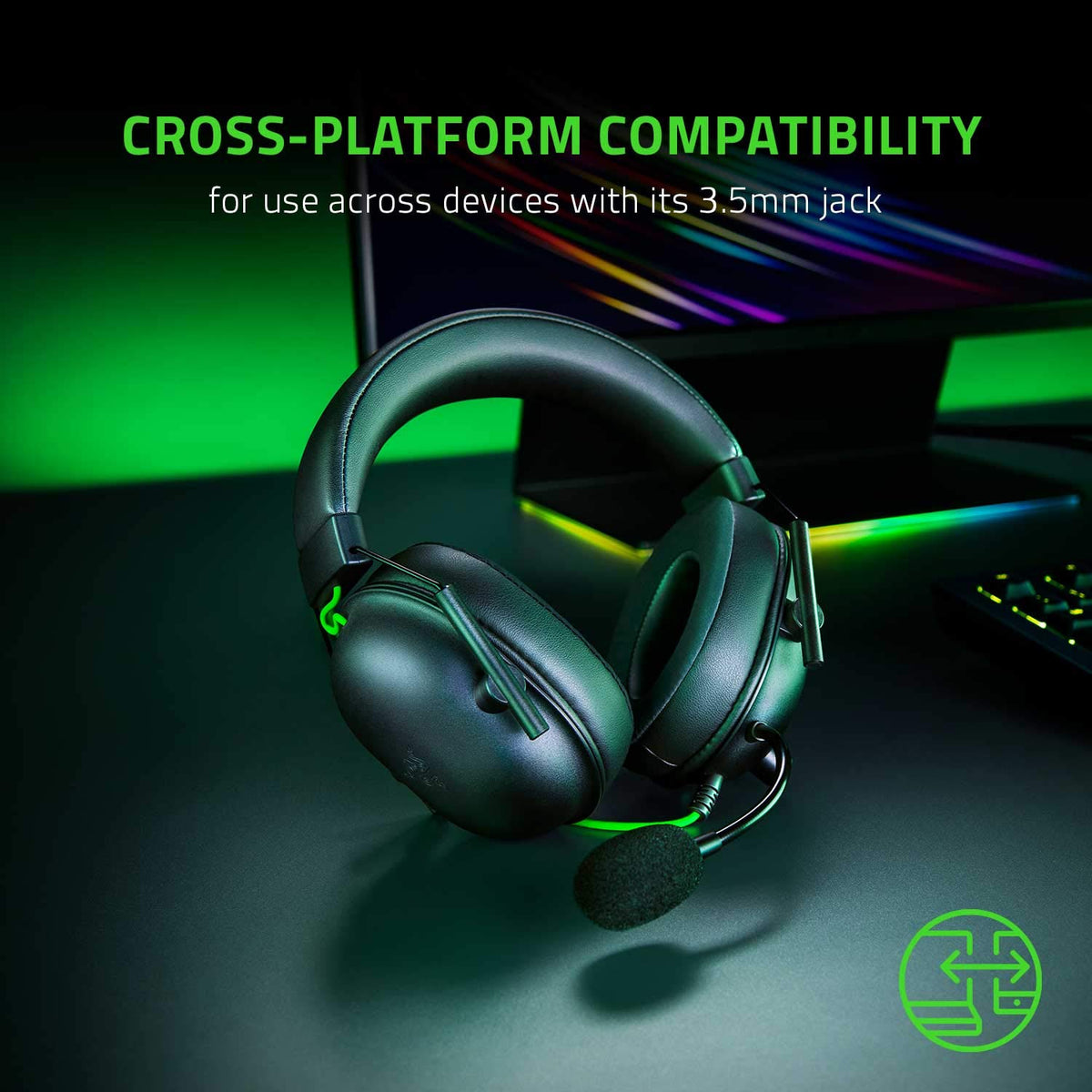 Razer BlackShark V2 X Xbox Gaming Headset, 3.5mm Audio Jack, Black