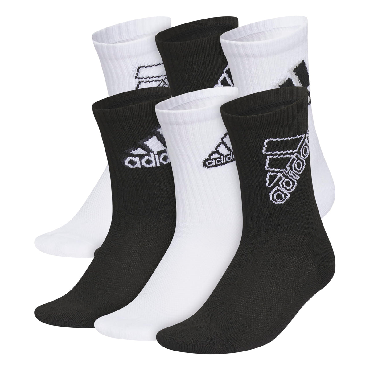 adidas Kids Athletic Cushioned Crew Socks 6 Pairs