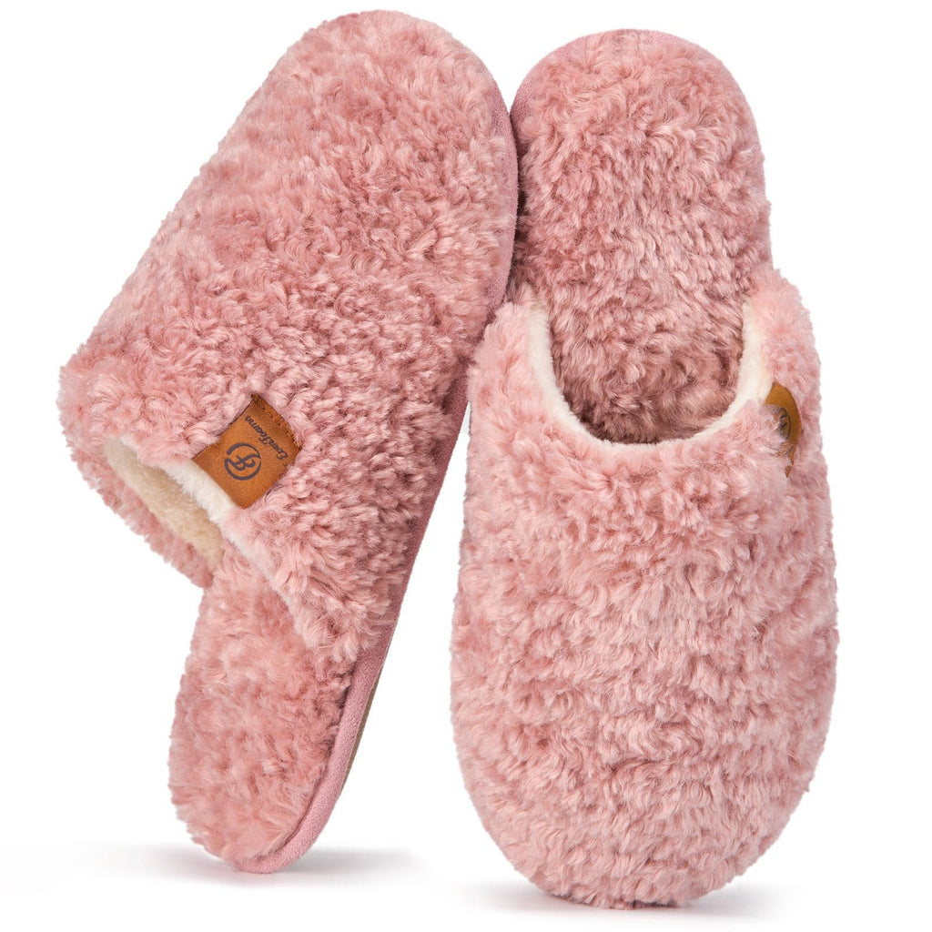 EverFoams Women's Fuzzy Slippers Warm Cozy Memory Foam Indoor House Shoes
