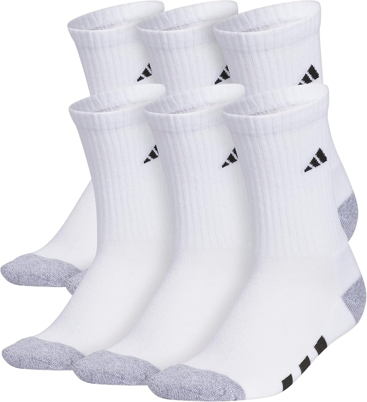 adidas Kids Athletic Cushioned Crew Socks 6 Pairs