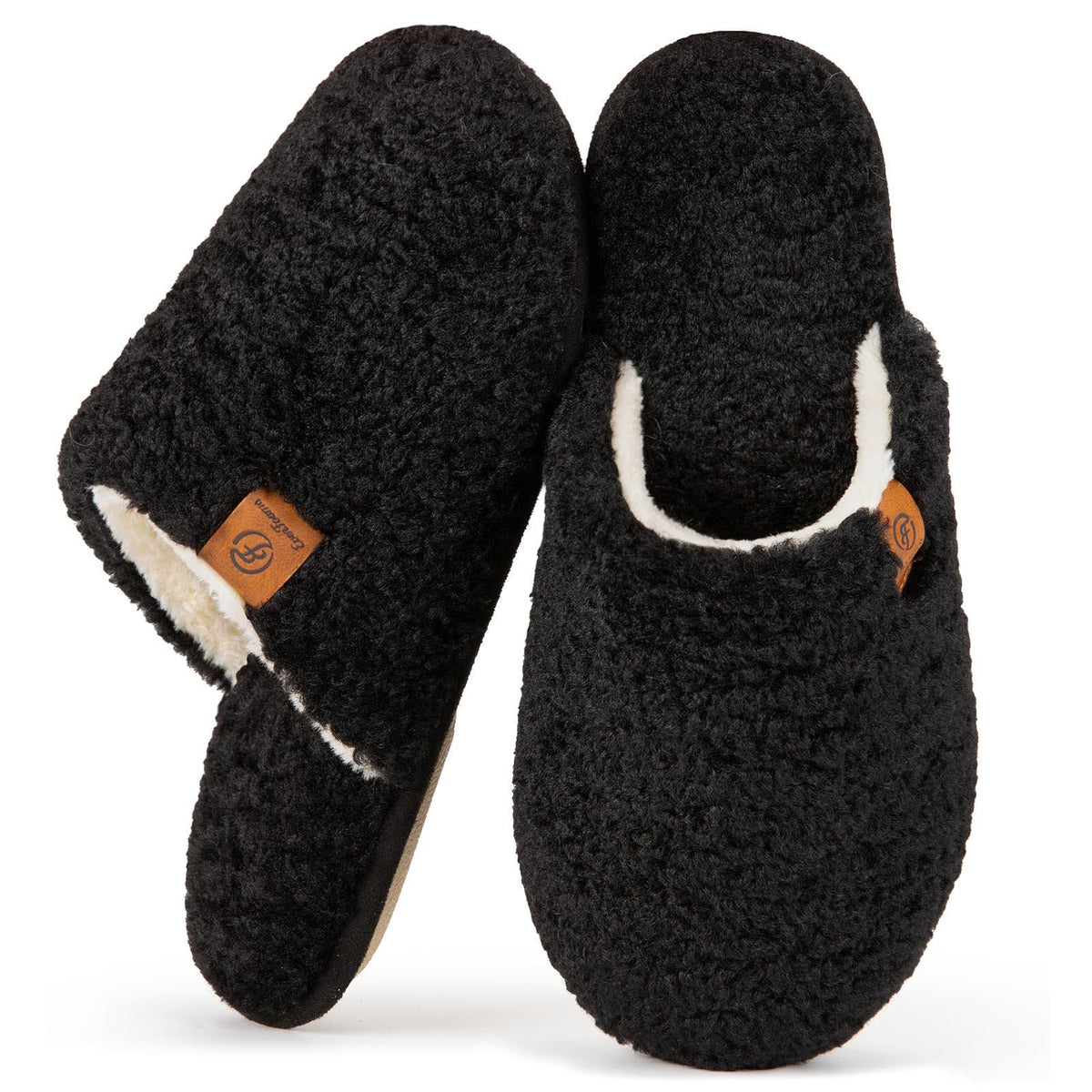 EverFoams Women's Fuzzy Slippers Warm Cozy Memory Foam Indoor House Shoes