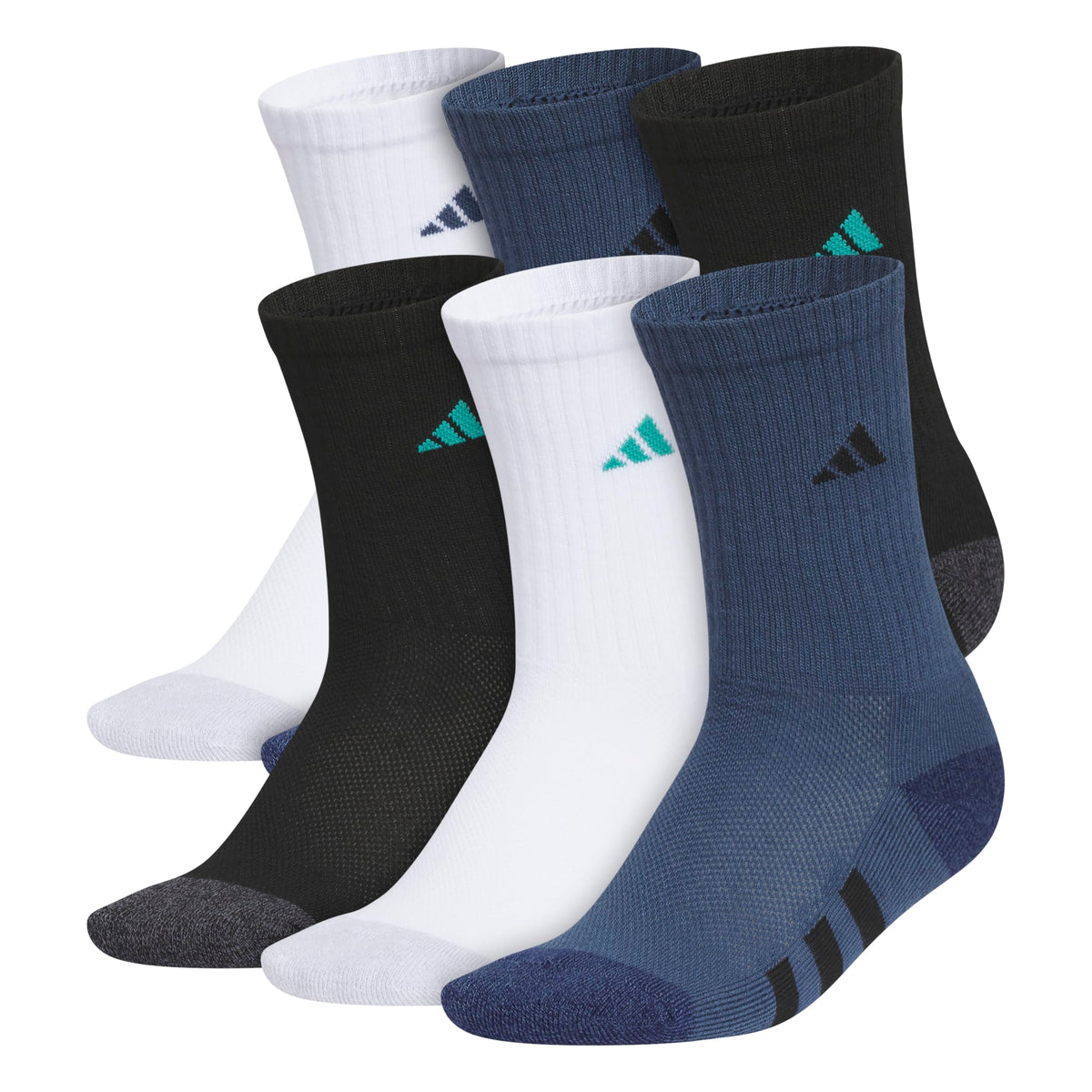 adidas Kids Athletic Cushioned Crew Socks 6 Pairs