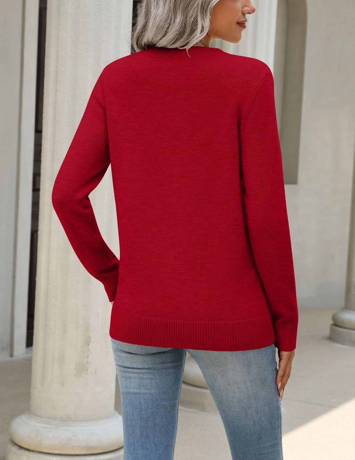Zeagoo Womens Wool Blend Sweater Crewneck Long Sleeve Tops Fashion Clothing