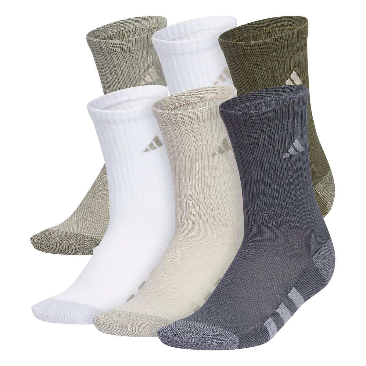 adidas Kids Athletic Cushioned Crew Socks 6 Pairs